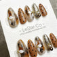 Reusable Caramel Luxe| Premium Press on Nails Gel | Fake Nails | Cute Fun Colorful Gel Nail Artist faux nails QN959