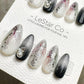 Reusable Frosted Sakura Glow| Premium Press on Nails Gel | Fake Nails | Cute Fun Colorful Gel Nail Artist faux nails QN960