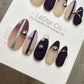Reusable Silver Plum Horizon | Premium Press on Nails Gel Hand Painted Pressons Customizable Gel Nail faux nails QN962