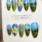 Reusable Blue Forest Dreamscape | Premium Press on Nails Gel Hand Painted Pressons Customizable Gel Nail faux nails QN963