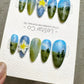 Reusable Blue Forest Dreamscape | Premium Press on Nails Gel Hand Painted Pressons Customizable Gel Nail faux nails QN963