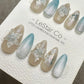 Reusable Glacial Floral Dream| Premium Press on Nails Gel | Fake Nails | Cute Fun Colorful Gel Nail Artist faux nails QN964
