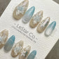 Reusable Glacial Floral Dream| Premium Press on Nails Gel | Fake Nails | Cute Fun Colorful Gel Nail Artist faux nails QN964
