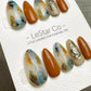 Reusable Terracotta Sky Fusion | Premium Press on Nails Gel Hand Painted Pressons Customizable Gel Nail faux nails QN965