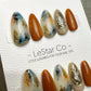 Reusable Terracotta Sky Fusion | Premium Press on Nails Gel Hand Painted Pressons Customizable Gel Nail faux nails QN965