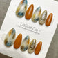 Reusable Terracotta Sky Fusion | Premium Press on Nails Gel Hand Painted Pressons Customizable Gel Nail faux nails QN965