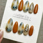 Reusable Terracotta Sky Fusion | Premium Press on Nails Gel Hand Painted Pressons Customizable Gel Nail faux nails QN965