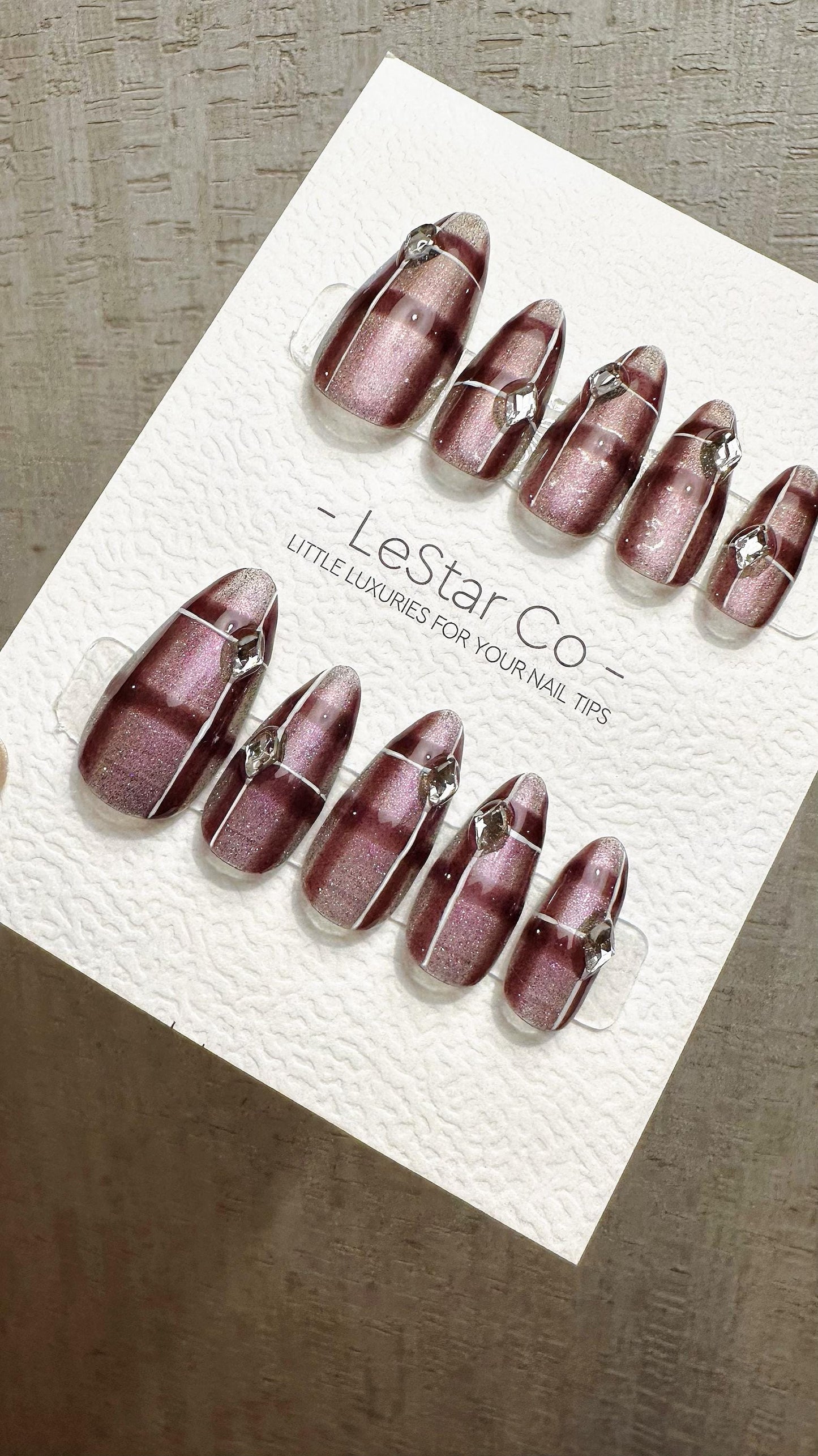 Reusable Gilded Berry Spark | Premium Press on Nails Gel | Fake Nails | Cute Fun Colorful Gel Nail Artist faux nails QN966