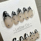 Reusable Chic Contrast French Tip | Premium Press on Nails Gel Hand Painted Pressons Customizable Gel Nail Artist faux nails QN967
