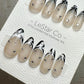Reusable Chic Contrast French Tip | Premium Press on Nails Gel Hand Painted Pressons Customizable Gel Nail Artist faux nails QN967