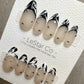 Reusable Chic Contrast French Tip | Premium Press on Nails Gel Hand Painted Pressons Customizable Gel Nail Artist faux nails QN967