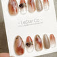 Reusable Peach Marble Glow | Premium Handmade Press on Nails Gel Hand Painted Pressons Customizable Gel Nail Artist faux nails QN972