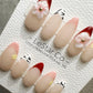Reusable Blushing Petals French Tip | Premium Handmade Press on Nails Gel | Fake Nails | Cute Fun Colorful Gel Nail Artist faux nails WM975