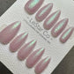 Reusable Prismatic Pink Bubble Effect | Premium Press on Nails Gel Hand Painted Pressons Customizable Gel Nail fake nails WM977
