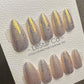 Reusable Sunset Mirage Bubble Effect | Premium Press on Nails Gel Hand Painted Pressons Customizable Gel Nail fake nails WM978