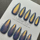 Reusable Golden Serpent Glam Bubble Effect | Premium Press on Nails Gel Hand Painted Pressons Customizable Gel Nail fake nails WM979