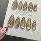 Reusable Golden Bubble Glow Cat Eyt Effect | Premium Press on Nails Gel | Fake Nails | Cute Fun Colorful Gel Nail faux nails WM985