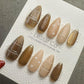 Reusable Toffee Heart Charm Cat Eye Effect| Premium Press on Nails Gel | Fake Nails | Cute Fun Colorful Gel Nail faux nails WM986