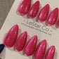 Reusable Shimmering Fuchsia Cat Eye Effect | Nails Premium Press on Nails Gel Manicure Handprint Pressons Handmade | Lestarco nails WM987