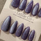 Reusable Cosmic Lavender Cat Eye Effect | Nails Premium Press on Nails Gel Manicure Handprint Pressons Handmade | Lestarco nails WM989