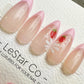 Reusable Strawberry Blossom Pink French Tip | Premium Press on Nails Gel Hand Painted Pressons Customizable Gel Nail fake nails WM951
