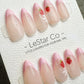 Reusable Strawberry Blossom Pink French Tip | Premium Press on Nails Gel Hand Painted Pressons Customizable Gel Nail fake nails WM951