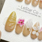 Reusable Nude Petal Serenity 3D Effect | Premium Press on Nails Gel Hand Painted Pressons Customizable Gel Nail Artist faux nails WM953