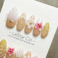 Reusable Nude Petal Serenity 3D Effect | Premium Press on Nails Gel Hand Painted Pressons Customizable Gel Nail Artist faux nails WM953