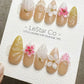 Reusable Nude Petal Serenity 3D Effect | Premium Press on Nails Gel Hand Painted Pressons Customizable Gel Nail Artist faux nails WM953