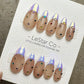 Reusable Iridescent Jewel Glow French Tip | Premium Press on Nails Gel Hand Painted Pressons Customizable Gel Nail Artist faux nails QN954