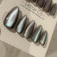 Reusable Frosted Azure Purple Cat Eye Effect | Nails Premium Press on Nails Gel Manicure Handprint Pressons Handmade | Lestarco nails WM992