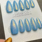 Reusable Blue Lagoon Sparkle | Premium Press on Nails Gel Hand Painted Pressons Customizable Gel Nail Artist fake nails WM990