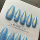 Reusable Blue Lagoon Sparkle | Premium Press on Nails Gel Hand Painted Pressons Customizable Gel Nail Artist fake nails WM990
