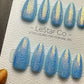 Reusable Blue Lagoon Sparkle | Premium Press on Nails Gel Hand Painted Pressons Customizable Gel Nail Artist fake nails WM990