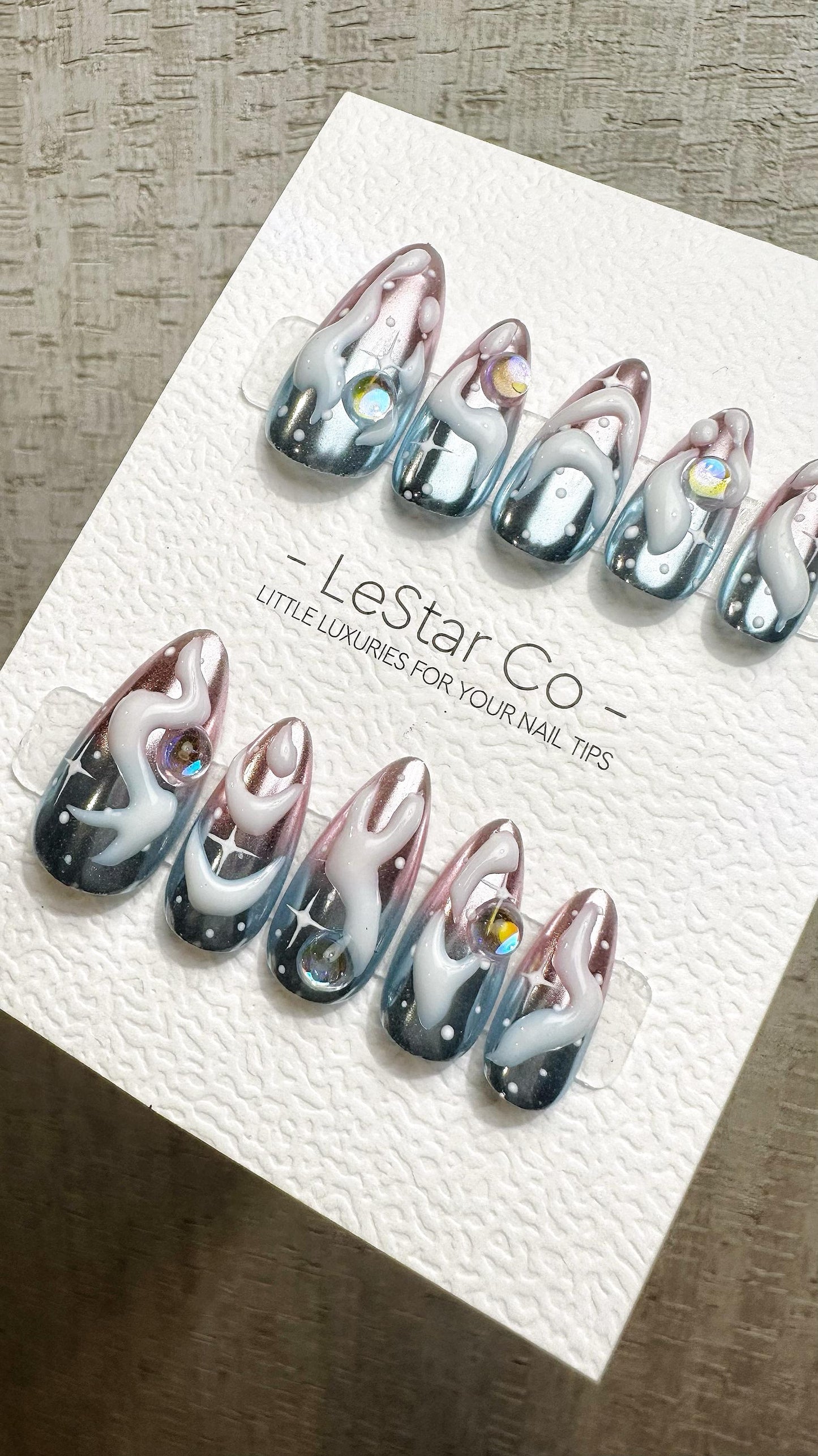Reusable Cosmic Drip| Premium Press on Nails Gel | Fake Nails | Cute Fun Colorful Gel Nail Artist faux nails QN958