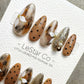Reusable Caramel Luxe| Premium Press on Nails Gel | Fake Nails | Cute Fun Colorful Gel Nail Artist faux nails QN959