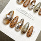 Reusable Caramel Luxe| Premium Press on Nails Gel | Fake Nails | Cute Fun Colorful Gel Nail Artist faux nails QN959