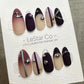 Reusable Silver Plum Horizon | Premium Press on Nails Gel Hand Painted Pressons Customizable Gel Nail faux nails QN962