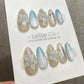 Reusable Glacial Floral Dream| Premium Press on Nails Gel | Fake Nails | Cute Fun Colorful Gel Nail Artist faux nails QN964