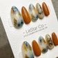 Reusable Terracotta Sky Fusion | Premium Press on Nails Gel Hand Painted Pressons Customizable Gel Nail faux nails QN965