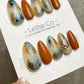 Reusable Terracotta Sky Fusion | Premium Press on Nails Gel Hand Painted Pressons Customizable Gel Nail faux nails QN965