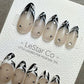 Reusable Chic Contrast French Tip | Premium Press on Nails Gel Hand Painted Pressons Customizable Gel Nail Artist faux nails QN967