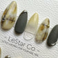 Reusable Slate Marble | Premium Handmade Press on Nails Gel Hand Painted Pressons Customizable Gel Nail Artist faux nails QN968