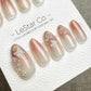 Reusable Pearl Blossom Dream | Premium Handmade Press on Nails Gel | Fake Nails | Cute Fun Colorful Gel Nail Artist faux nails QN970