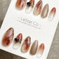 Reusable Peach Marble Glow | Premium Handmade Press on Nails Gel Hand Painted Pressons Customizable Gel Nail Artist faux nails QN972