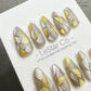 Reusable Golden Shards | Premium Handmade Press on Nails Gel | Fake Nails | Cute Fun Colorful Gel Nail Artist faux nails WM976