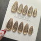Reusable Golden Bubble Glow Cat Eyt Effect | Premium Press on Nails Gel | Fake Nails | Cute Fun Colorful Gel Nail faux nails WM985