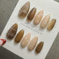 Reusable Toffee Heart Charm Cat Eye Effect| Premium Press on Nails Gel | Fake Nails | Cute Fun Colorful Gel Nail faux nails WM986