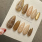 Reusable Toffee Heart Charm Cat Eye Effect| Premium Press on Nails Gel | Fake Nails | Cute Fun Colorful Gel Nail faux nails WM986