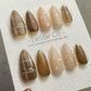Reusable Toffee Heart Charm Cat Eye Effect| Premium Press on Nails Gel | Fake Nails | Cute Fun Colorful Gel Nail faux nails WM986